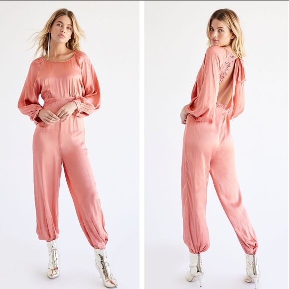 Free People Ordinary Magic satin jumpsuit